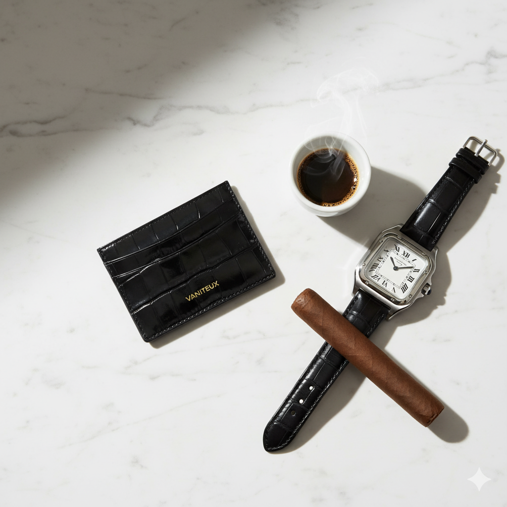 VNTX Crocodile Card Holder - NOIR