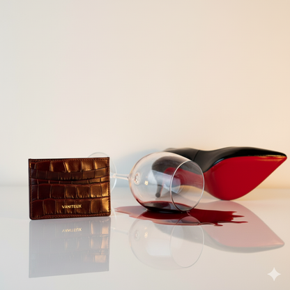 VNTX Crocodile Card Holder - Bordeaux